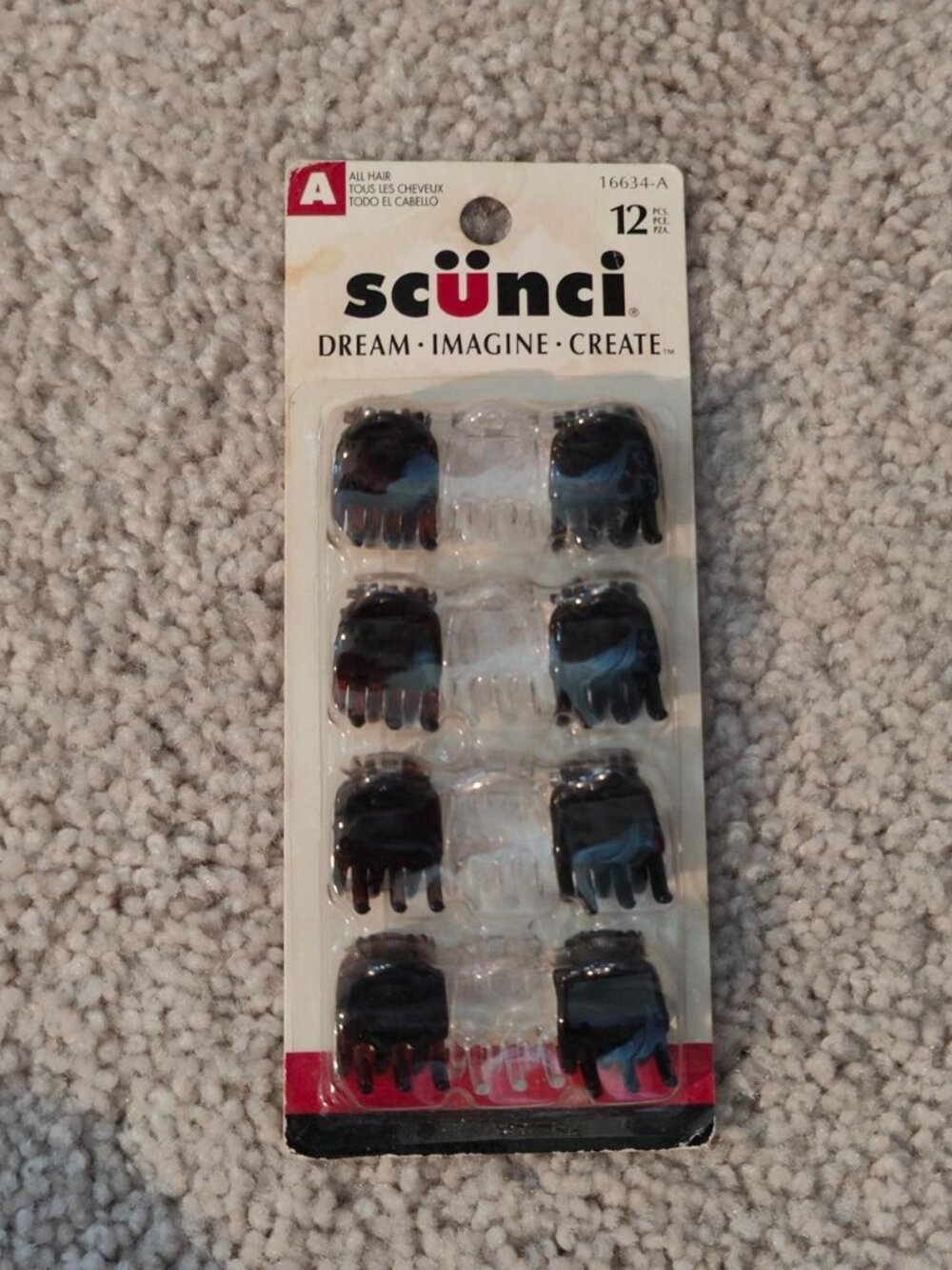 12 Scunci multicolor hair clips